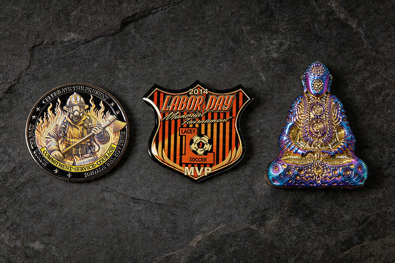 Die-Struck and Printed Pins